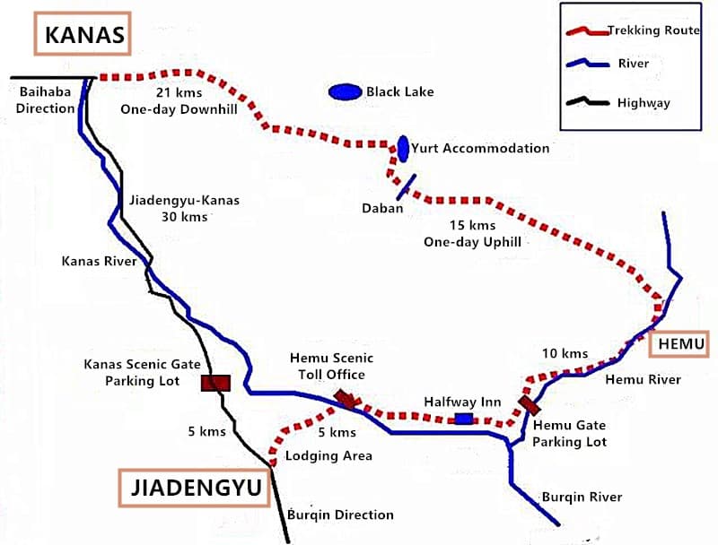 Kanas-Hemu trekking route.jpg Kanas-Hemu trekking route.jpg