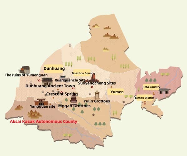 Jiuquan Tourism Map Jiuquan Tourism Map