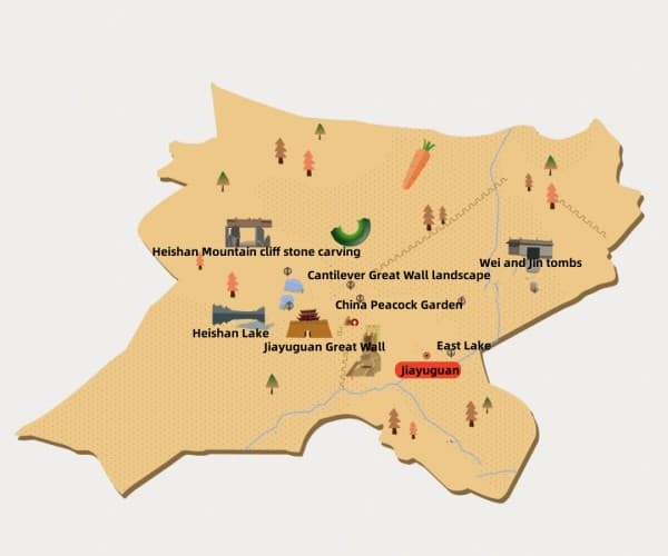 Jiayuguan Tourism Map Jiayuguan Tourism Map