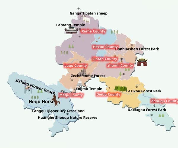Gannan Tourism Map Gannan Tourism Map