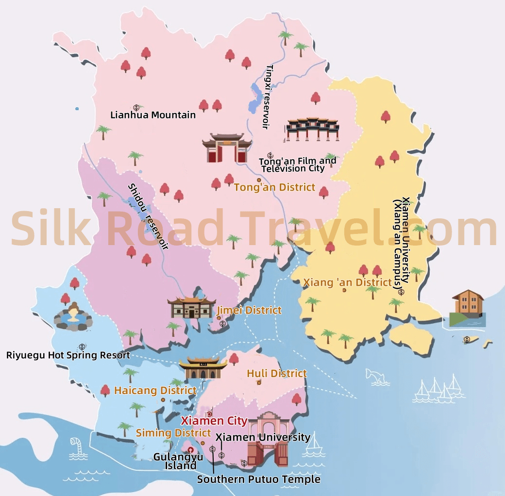 Xiamen Tourism Map Xiamen Tourism Map