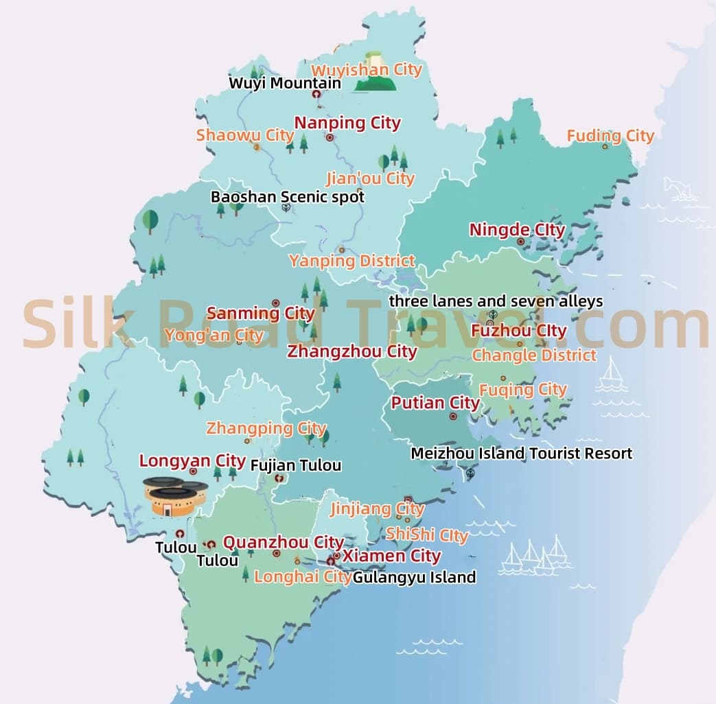 Fujian Map Fujian Map