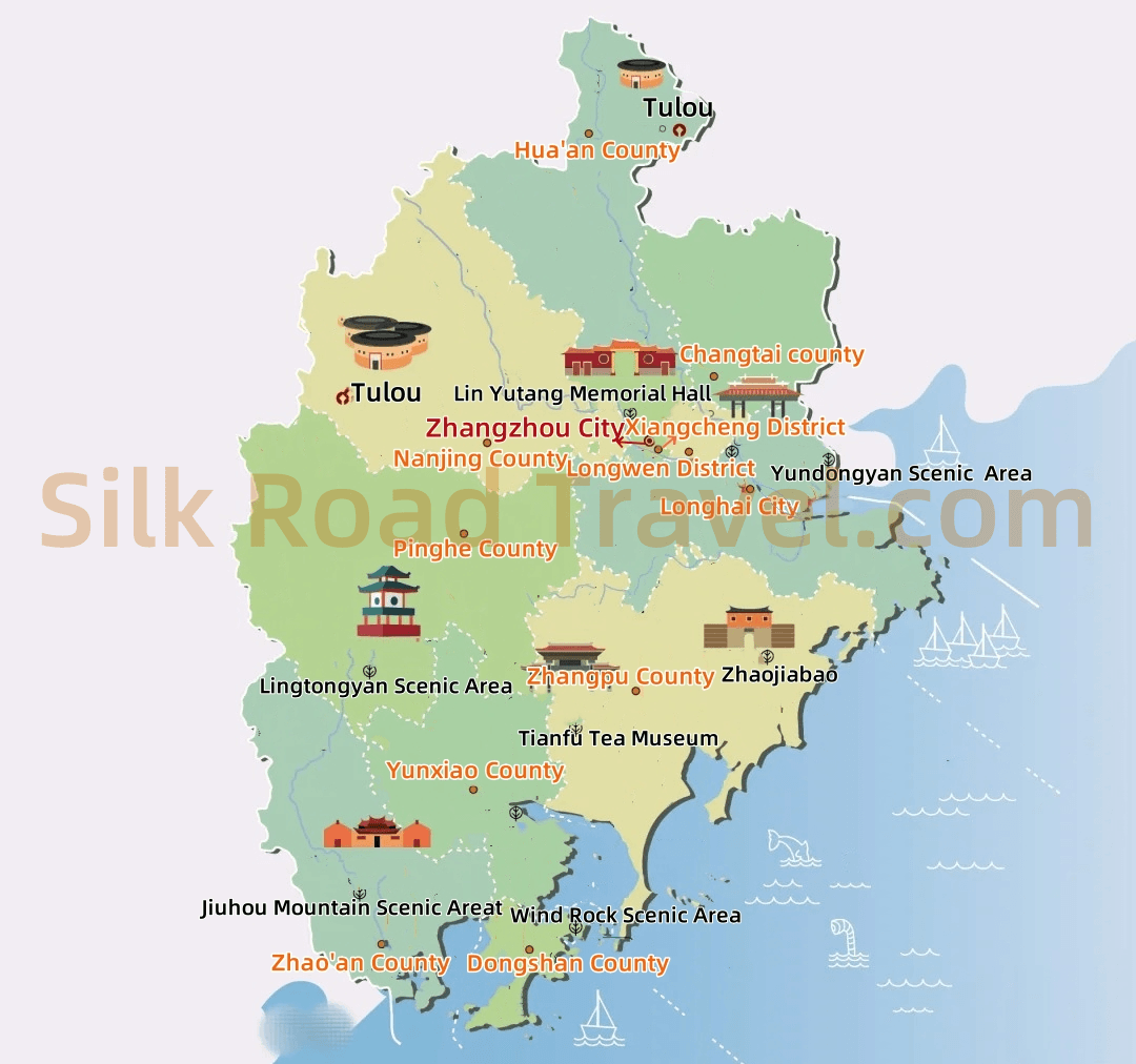 Zhangzhou Tourism Map Zhangzhou Tourism Map