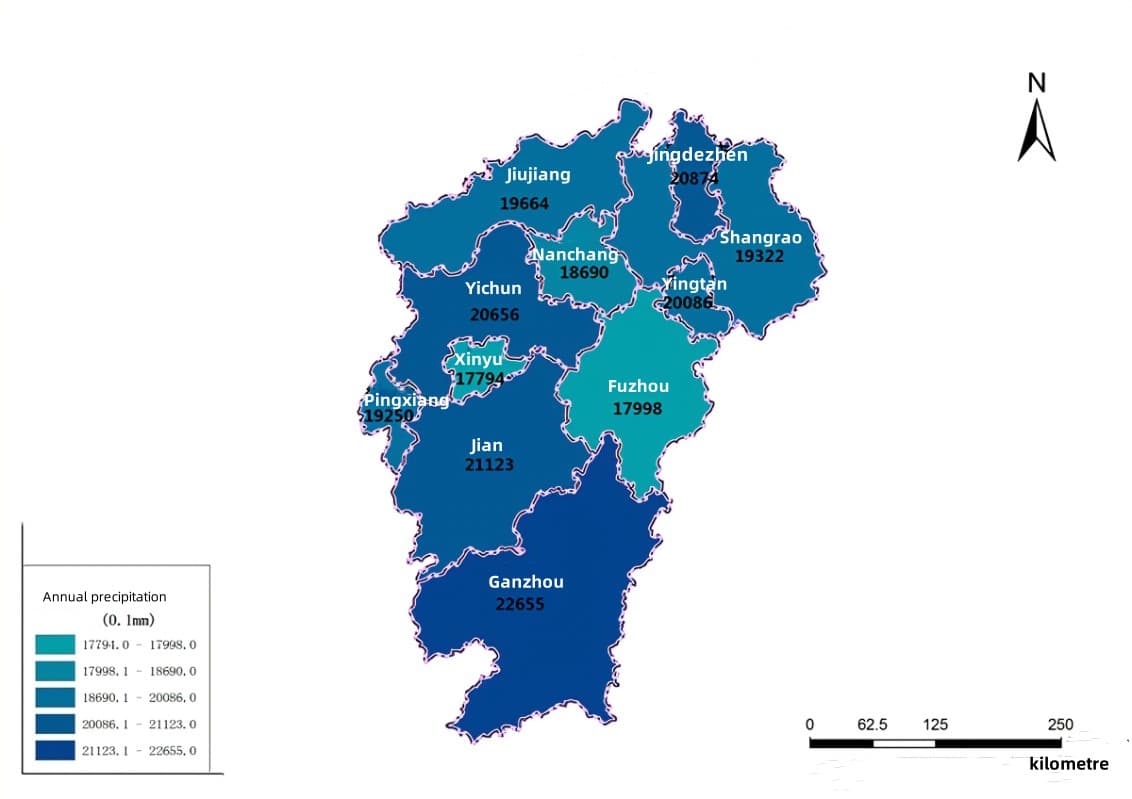 Precipitation change map Precipitation change map
