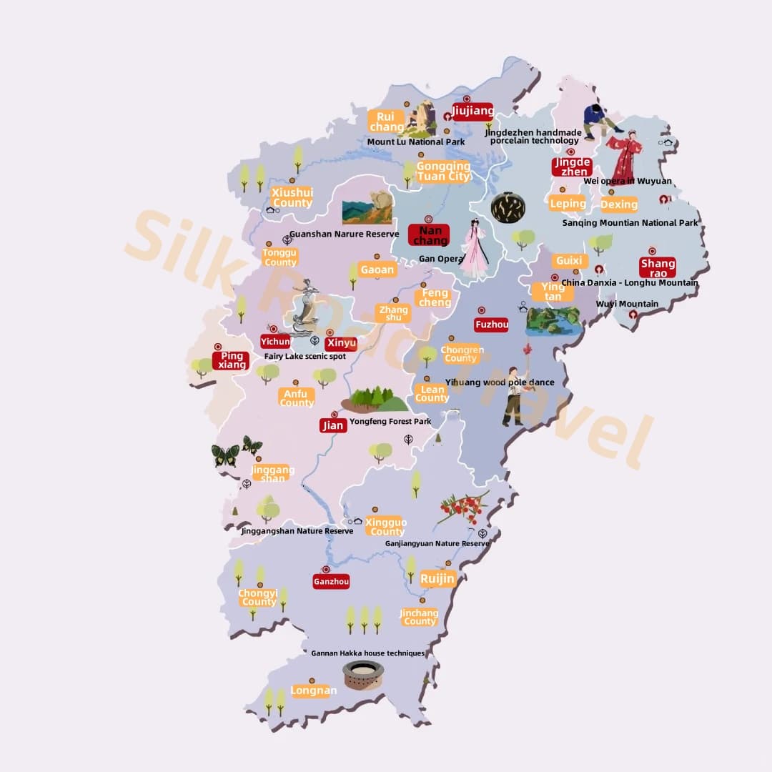 Jiangxi Map Jiangxi Map