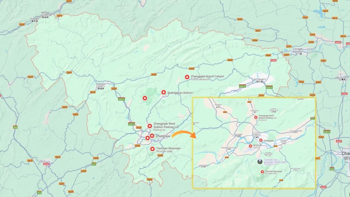 Zhangjiajie Map Zhangjiajie Map