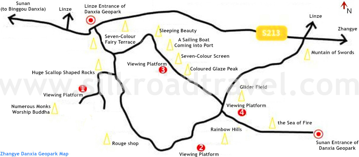 zhangye danxia route map