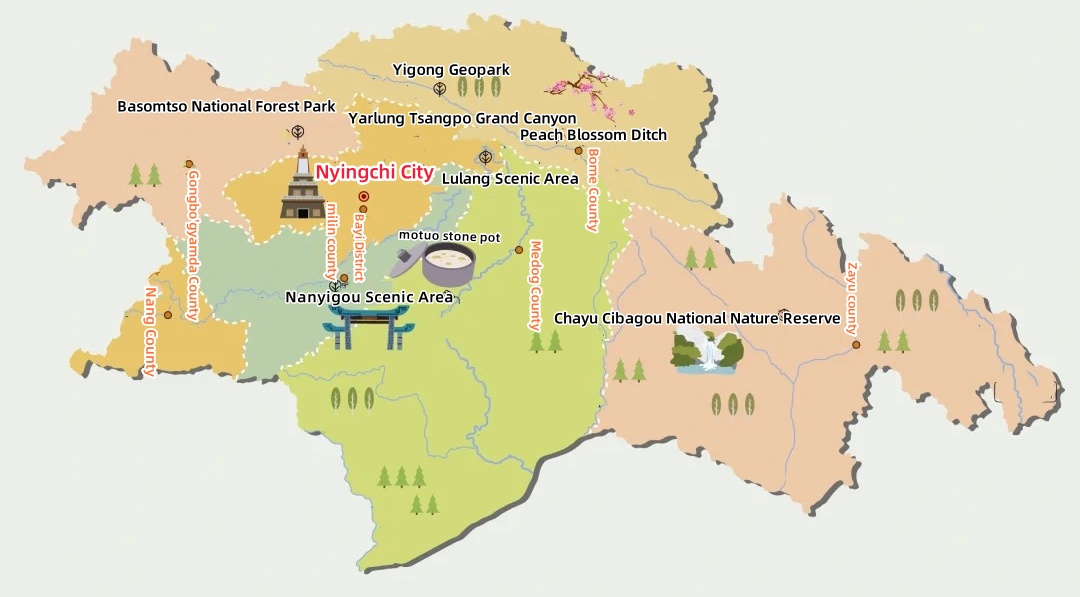 Nyingchi Tourism Map