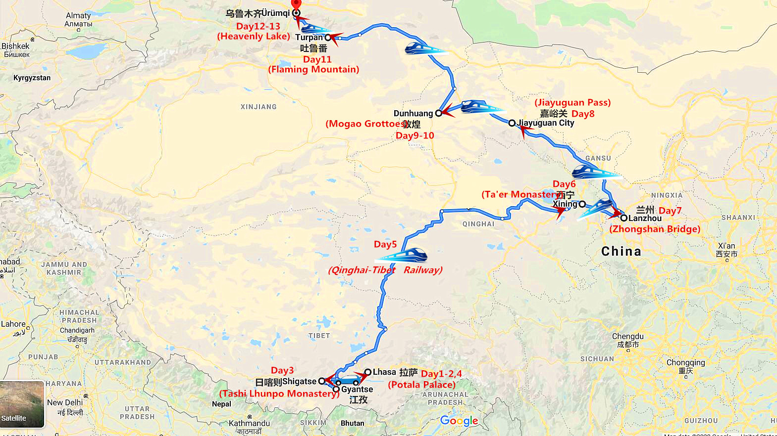 13 Days China Orient Express – Tibet & Silk Road Adventure – Spring Tour