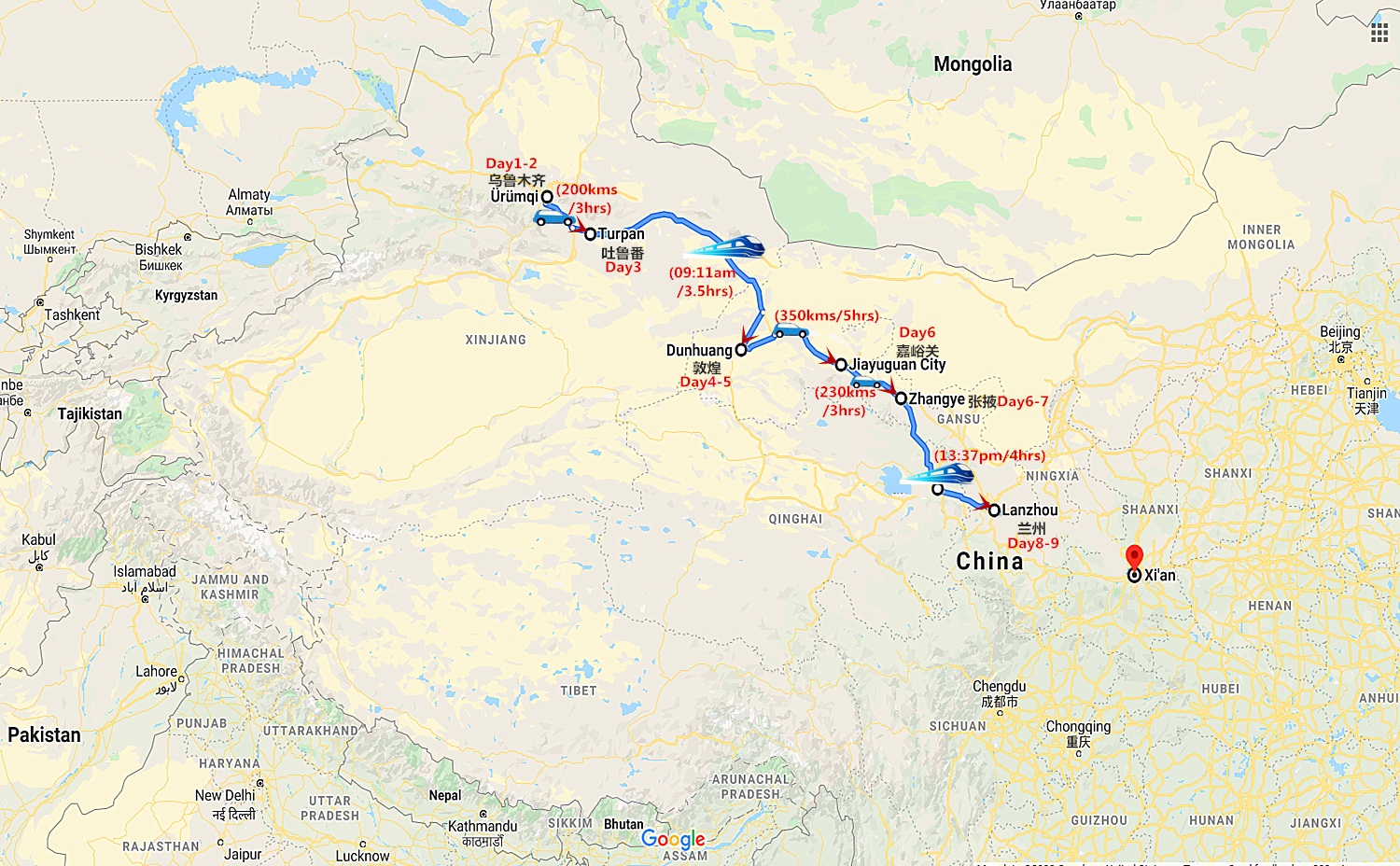 9-days-silk-road-tour-from-urumqi-to-lanzhou-by-bullet-train